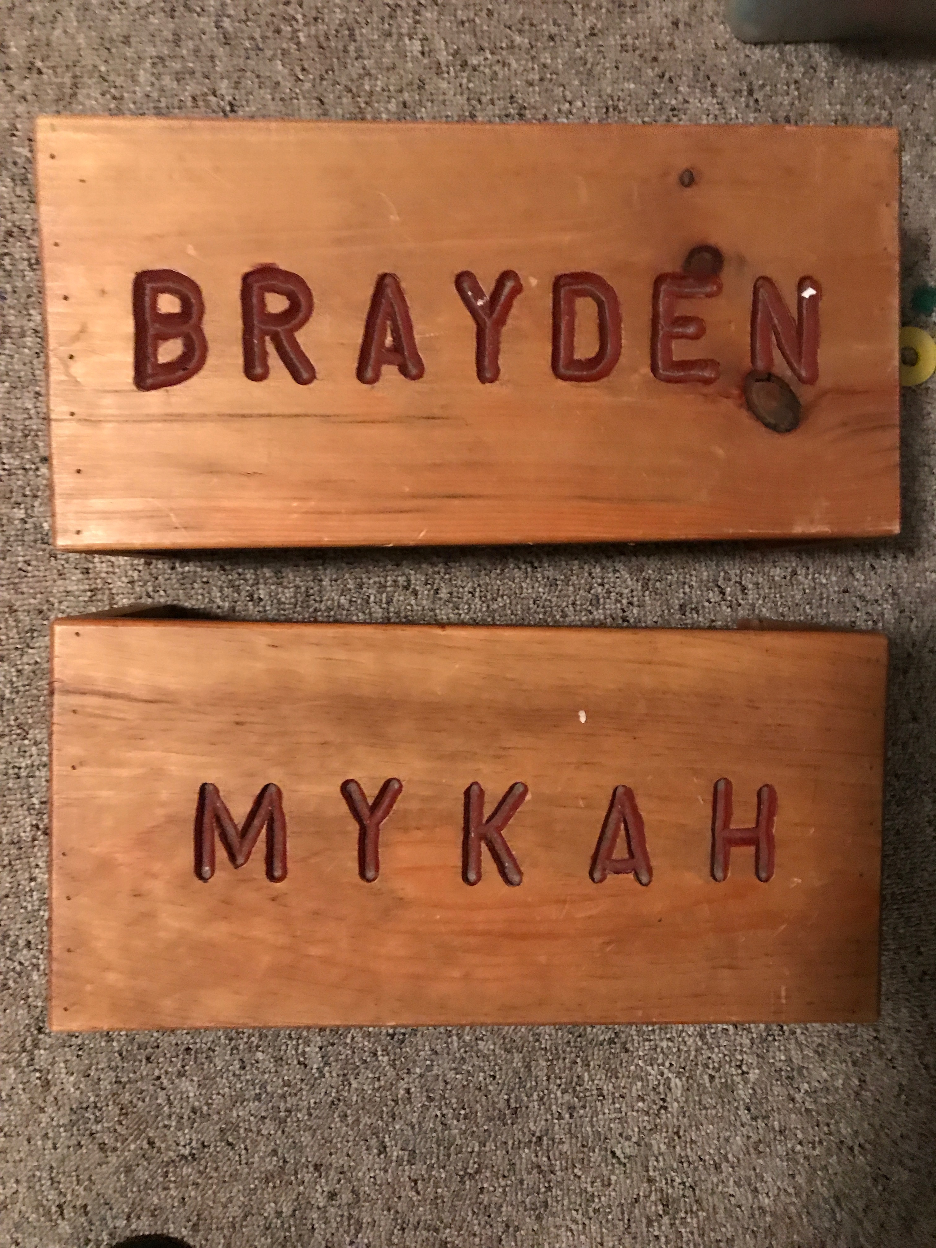 Mykah's (11) and Brayden's (11) "pee-pee stools" from Pop (Photographed by Liz Fisher)