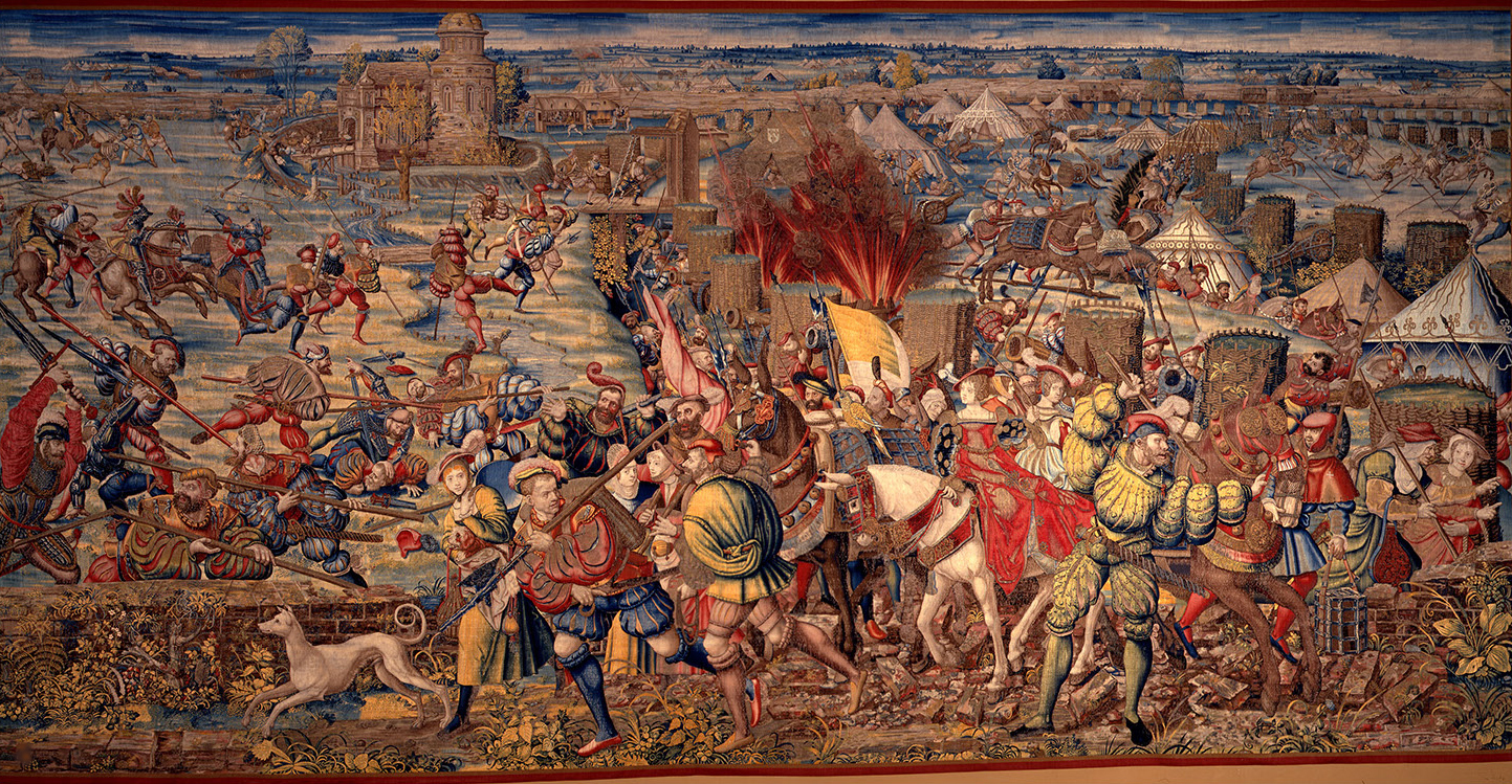 Tapestry depicting a battle