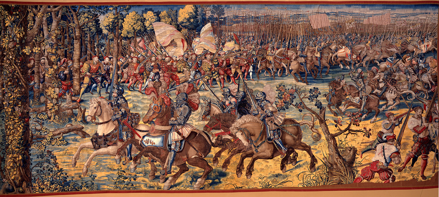 Tapestry depicting a battle