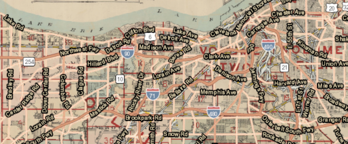 Modern Day Map of Cleveland 
