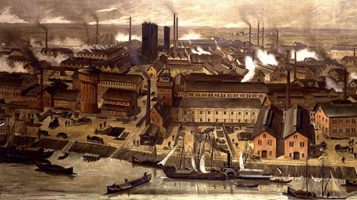The BASF-chemical factories in Ludwigshafen, Germany, 1881. 